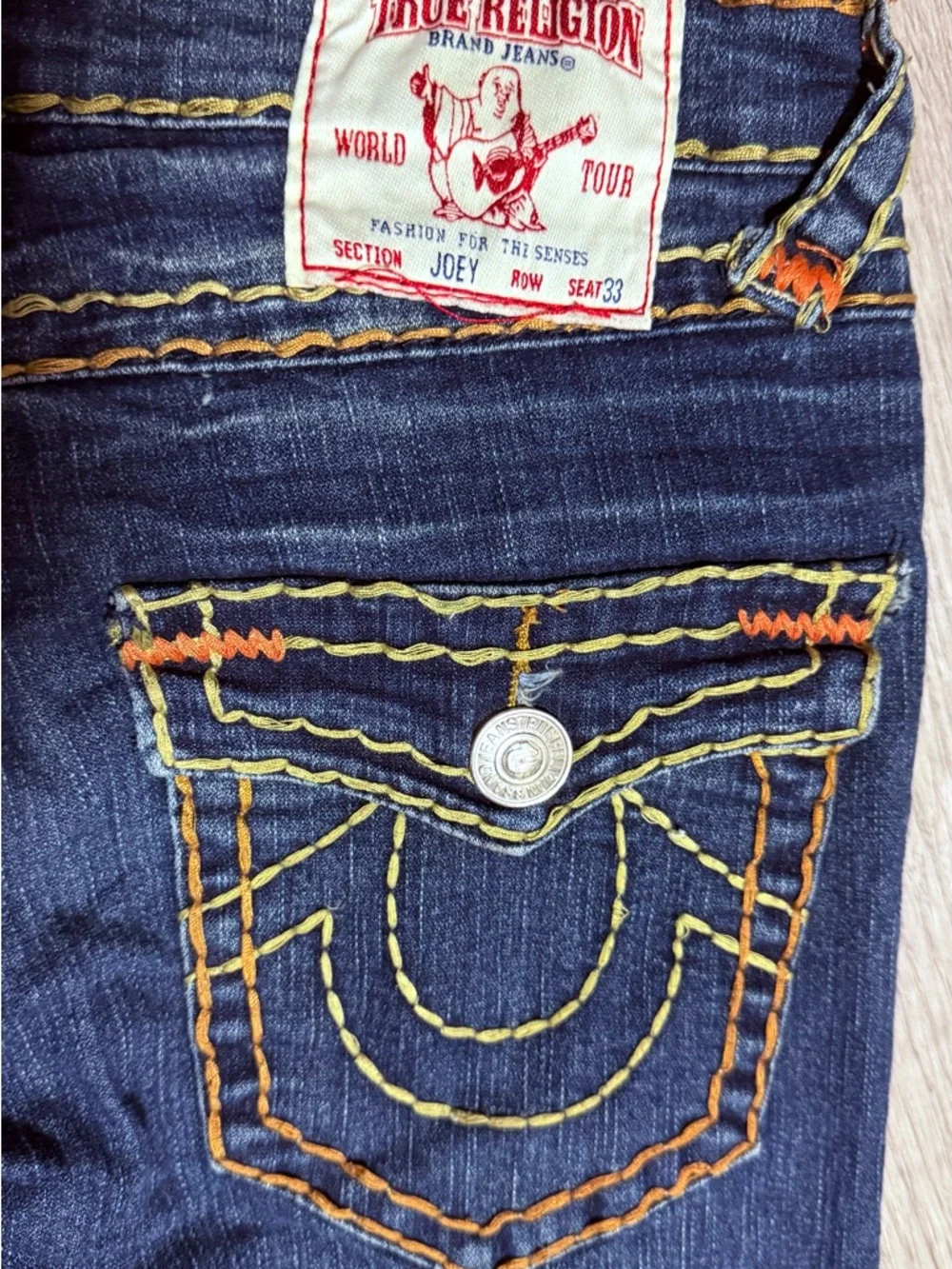 Vintage True Religion Women’s Joey Denim Bootcut Jeans contrast Stitching - Picture 5 of 9